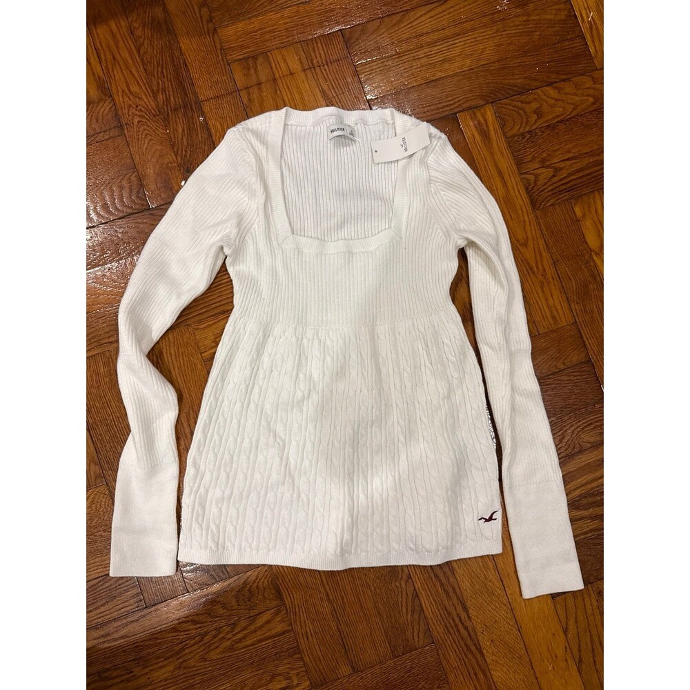 Hollister Long-Sleeve Square-Neck Babydoll Sweater brand New